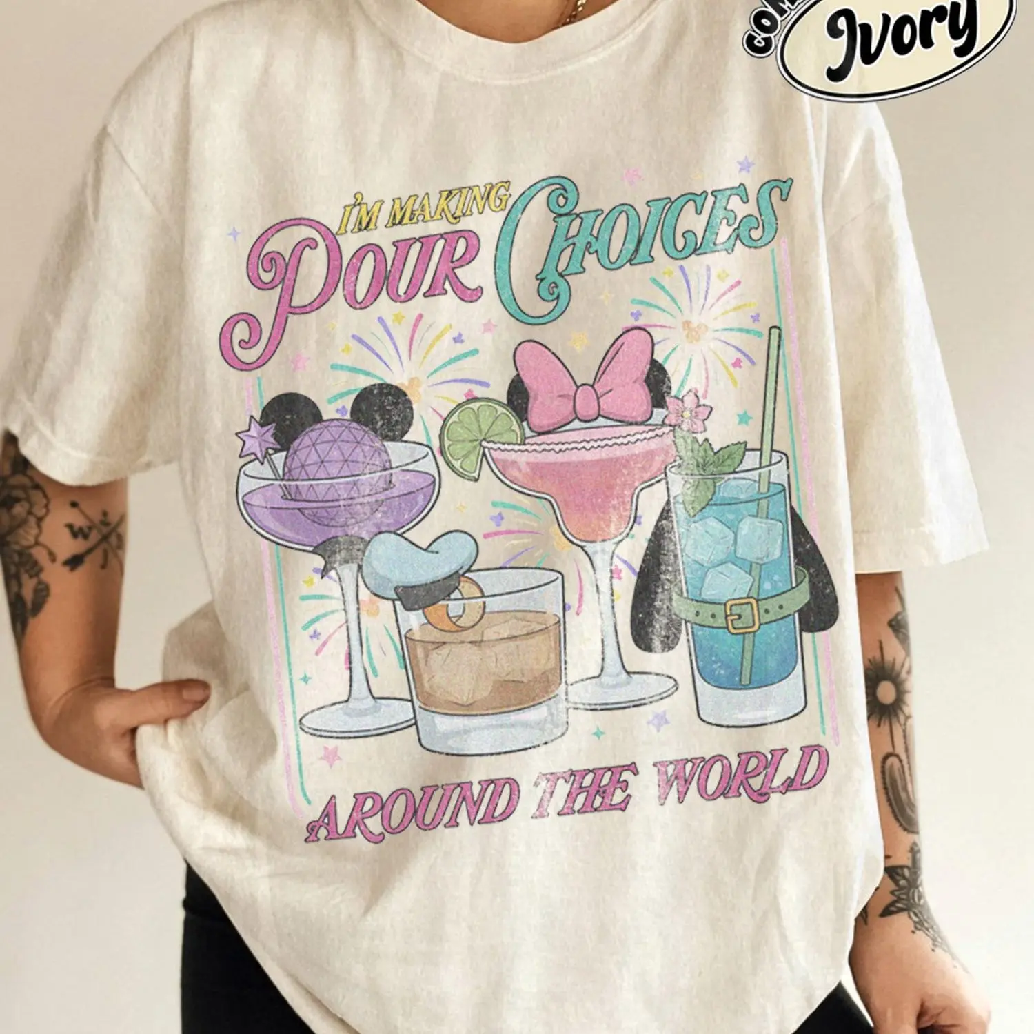 Epcot Drinking Shirt, I'm Making Pour Choices Around the World Comfort Colors® Tee, Magic Kingdom Adults Vacation Shirt, Matching Friends Trip Gift
