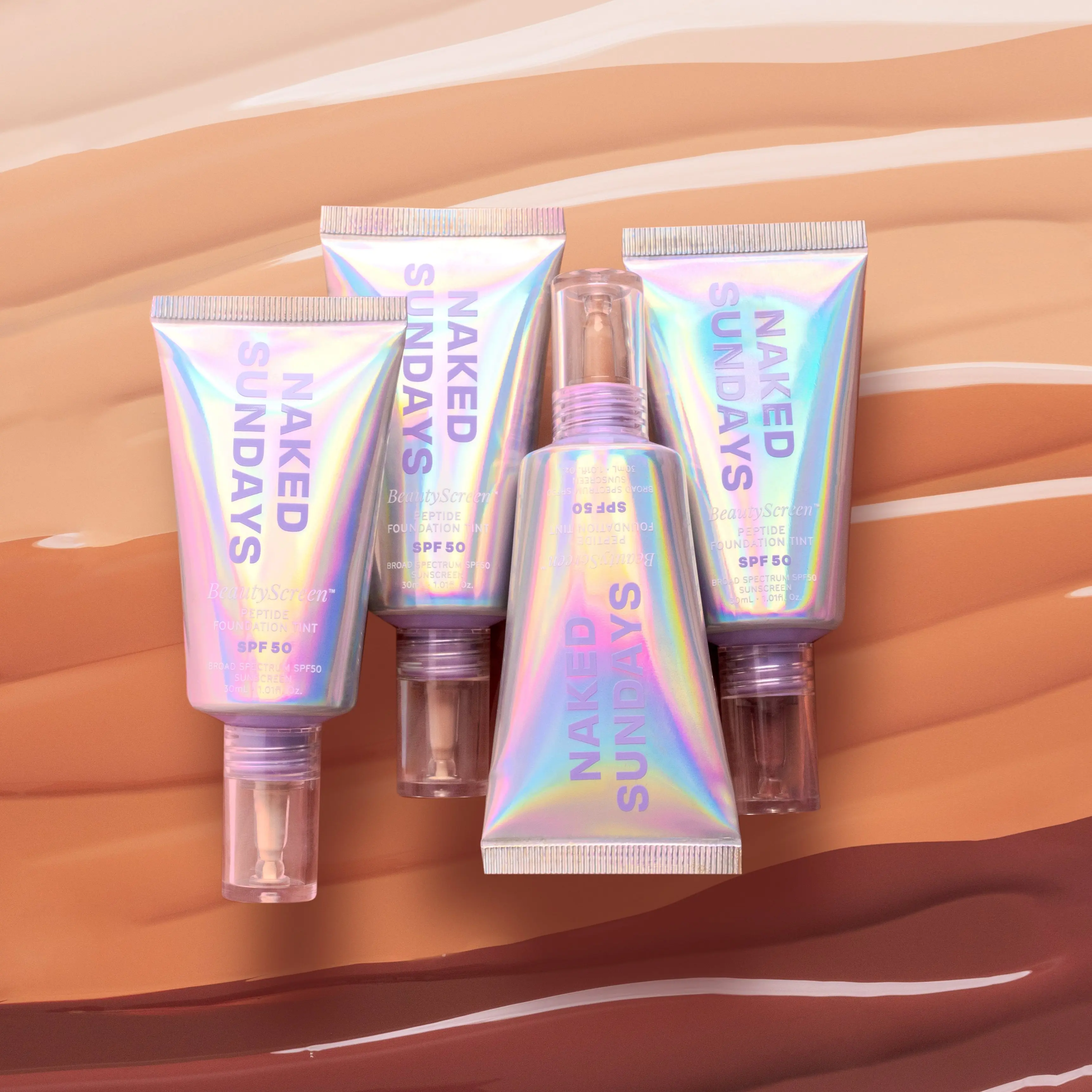 BeautyScreen SPF50 Peptide Tinted Sunscreen Foundation 15 Shades + FREE BRUSH at checkout
