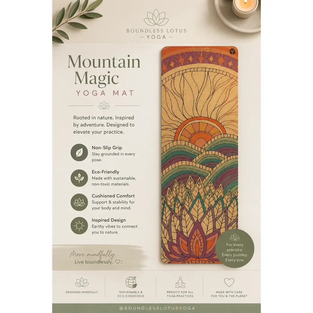 Mountain Magic Aura Cork Yoga Mat