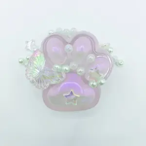 taba Squishy paw deck Transparent Cat Claws Squeeze Toys Kids Adult Soft Pinch Pop Fidget Toys with Butterfly Beads Halloween Christmas