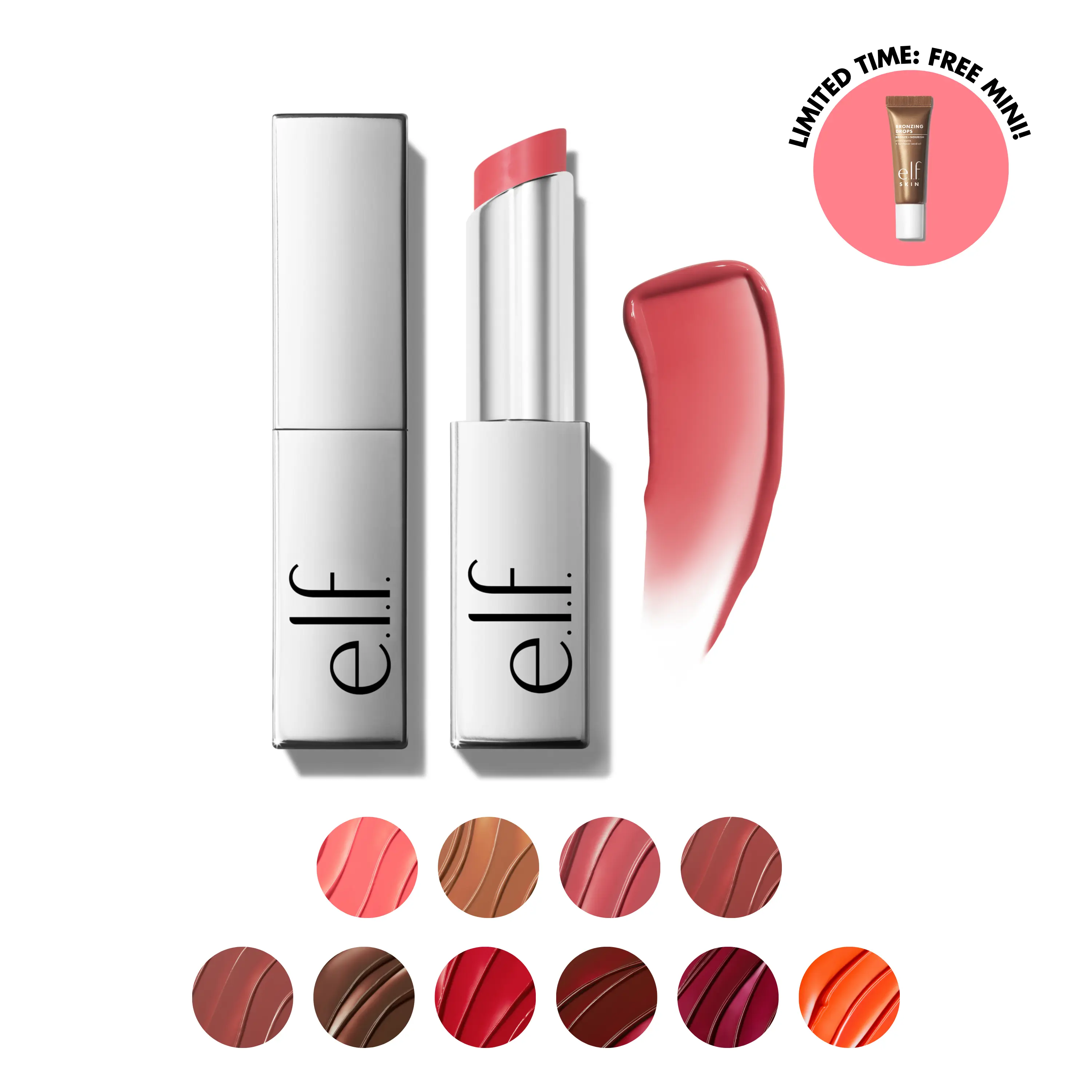 e.l.f. Glow Reviver Lip Oil Stick, Nourishing Lip Oil Stick Infused with Squalane Shea Butter & Jojoba Oil for Buildable Color & Soft Shine 3.3mL