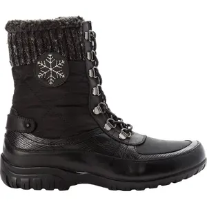Propét Womens Delaney Frost Snow Casual Boots Ankle - Black