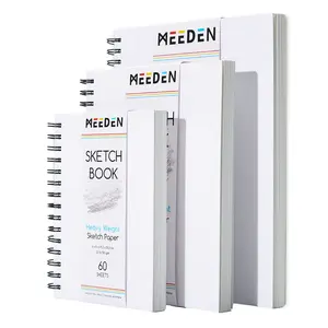 MEEDEN 9x12" Sketchbook Paper Pad: 122lb/180gsm Spiral Bound Art Sketch Book with DIY Cover for Artists Adults - 60 Sheets Heavy Weight Hardcover Sketch Drawing Paper for Painting Sketching Writing