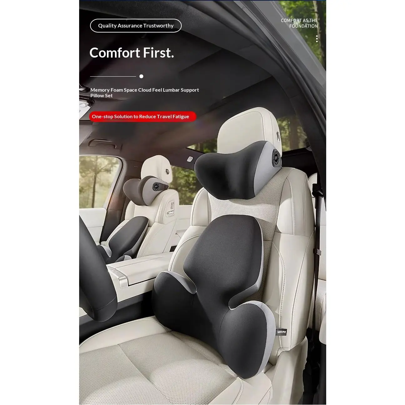 New car headrest latex neck pillow, car lumbar support cushion, car backrest cushion, seat cushion, lumbar support