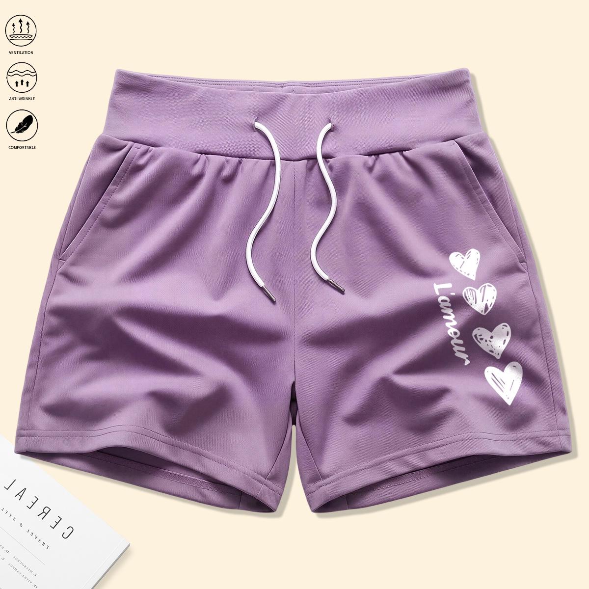 Set of 4 women’s shorts featuring drawstring and elastic waistband, adjustable fit, comfortable fabric—ideal for beach vacations, gym workouts, and home wear. Summer shorts, women’s shorts.