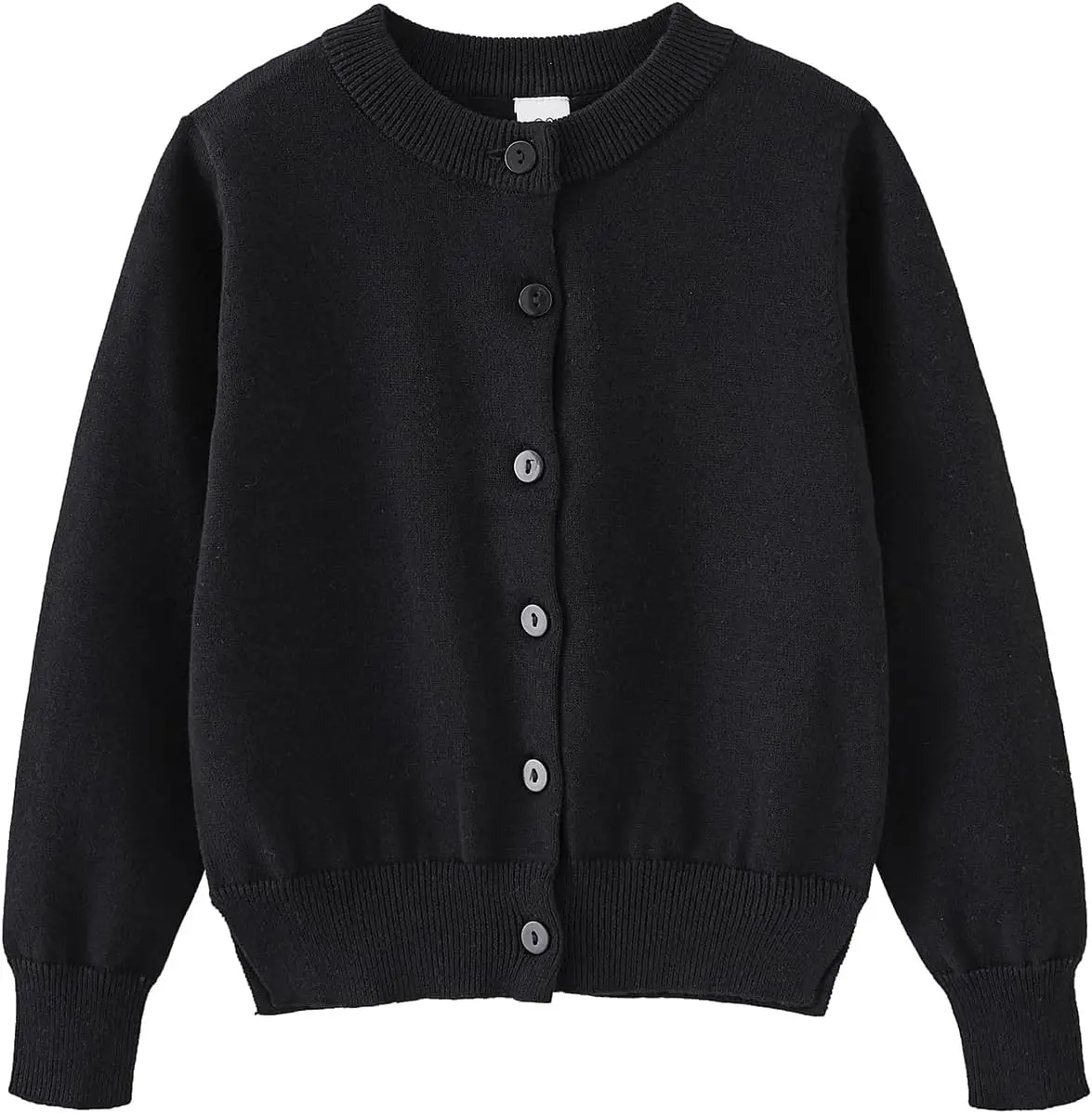 Kids Girls Cotton Knit Cardigan - Long Sleeve, Button Closure, Side Split, Unisex Basic Casual Wear Sweater for School, Church (6-12 Years)