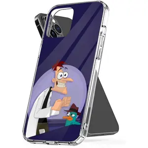 Phone Case Doof TPU and Perry Accessories Cover Shockproof Transparent Compatible with iPhone SE 7 8 X XR 11 12 13 14 15 16 Plus Mini Pro Max Samsung Galaxy Note S9 S10 S20 S21 Ultra Plus Protection Protector