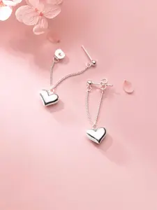 S925 Sterling Silver Women's Elegant Heart Design Earrings, Heart Shaped Earrings, Fashionable Jewelry for Women & Girls, Trendy All-match & Exquisite Jewelry for Birthday Gift