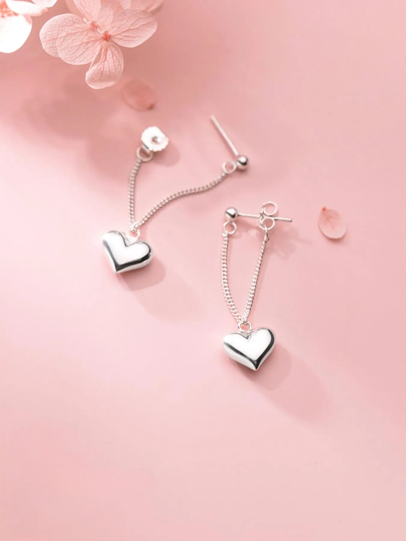 Heart Shaped Chain Earrings, 2025 New Style Fashionable Earrings for Women & Girls, Trendy All-match & Exquisite Jewelry for Birthday Gift