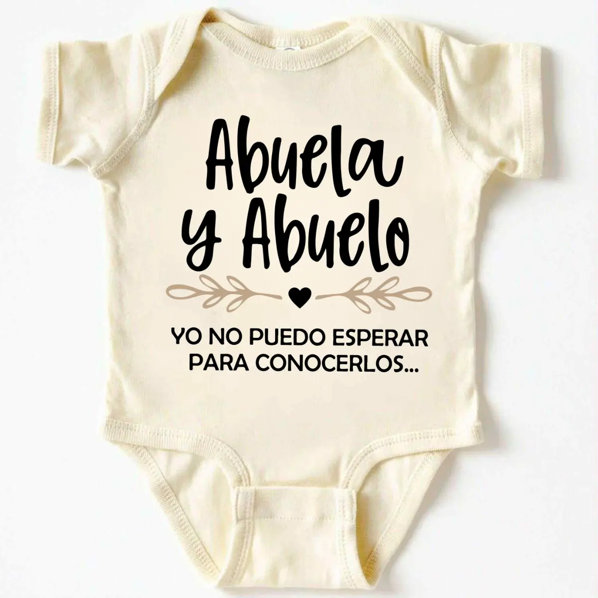 (100% Cotton) Spanish Pregnancy Announcement Baby Onesie – “Abuela y Abuelo” Cute Baby Bodysuit – Grandparents Reveal Outfit – New Baby Gift