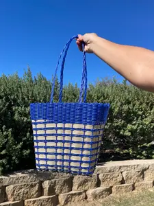 Chapina Blue Small Mercado Bag