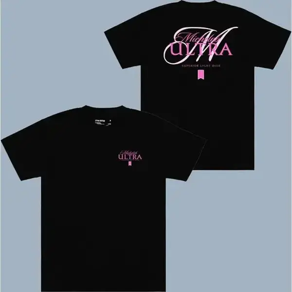 Michelob Ultra Pink 2 Sided Graphic T-Shirt - Unisex Mix and Match Classic to Bright Cotton Short Sleeve Tee, For Men For Women shirt