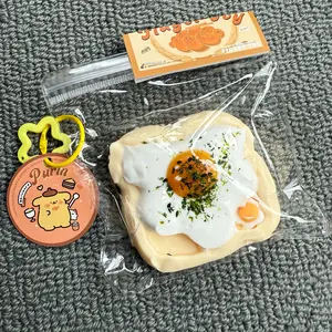 Paw & Paw Super Cute Sunny Side Up Egg Taba Squishy Fidget Toys, Super Soft and Squeezable, Cute Dessert, Stress Reliever, Handmade Squishies