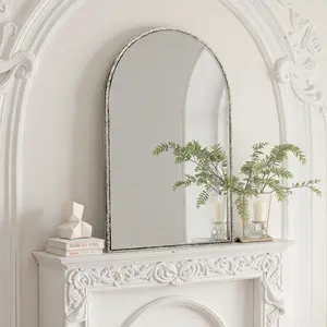 Arched Mirror Wall Mirror for Bathroom Vanity Mirror or Wall Decor Arch Mirror for Living Room Bedroom Entryway Silver