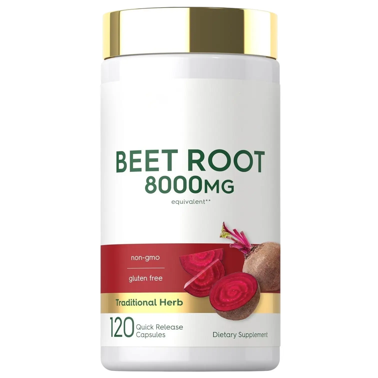 Beet Root Capsules 8000mg, Concentrated Beet Root Extract, Non-GMO, Gluten Free, Daily Nutritional Support, 120 Capsules