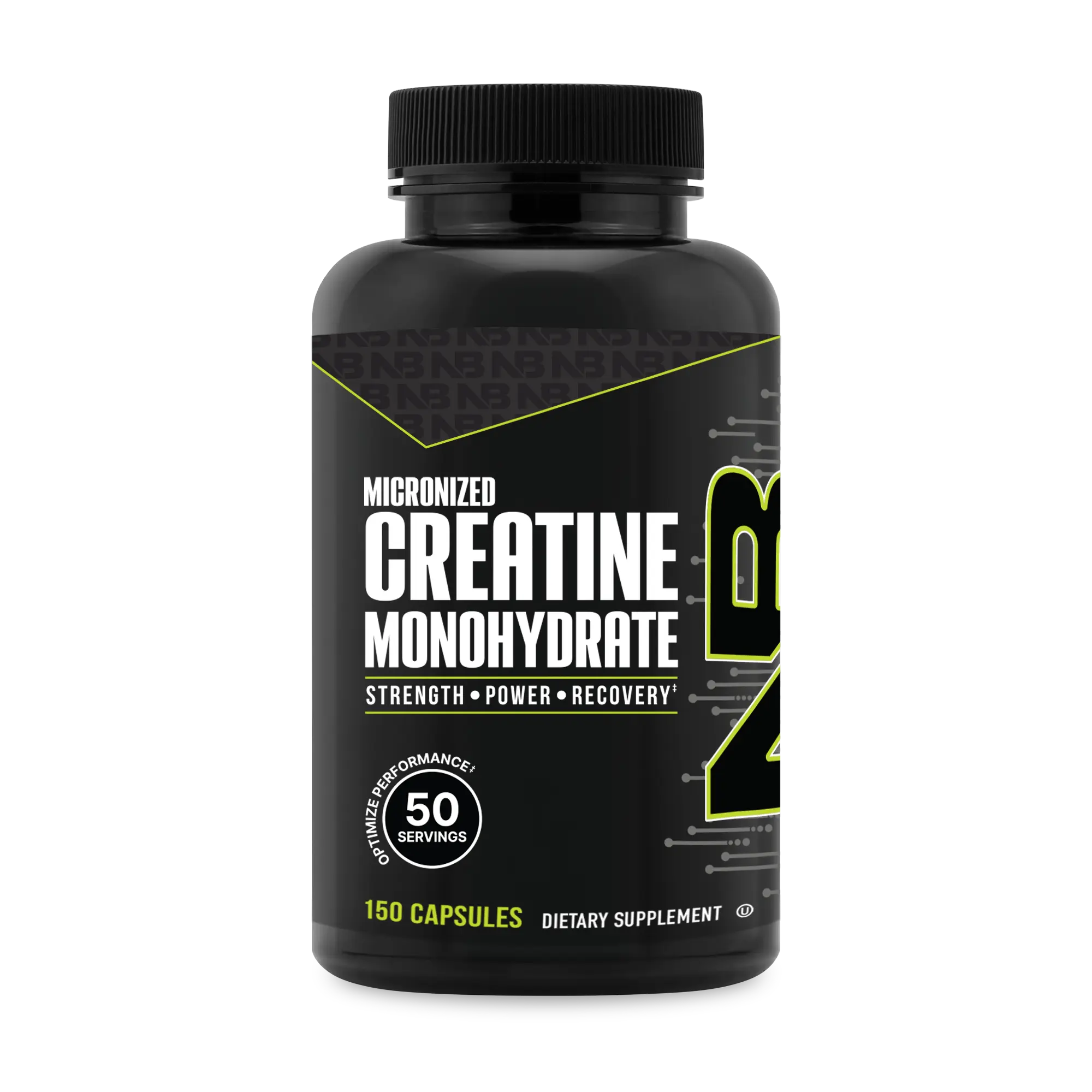 NUTRABIO Creatine Monohydrate Capsules - Purest Muscle Strength & Endurance Supplement for Enhanced Recovery & Convenience, 150 Capsules, 50 Servings, Dietary Supplement for Athletes