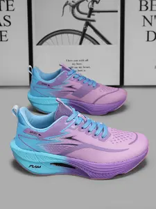 Unisex Fashion Lightweight Sporty Athletic Running Sports Shoes, Colorblock Breathable Upper with Lightning Bolt Design, Comfortable Cushioned Sole