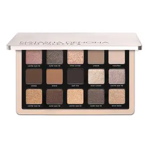 NATASHA DENONA GLAM Eyeshadow Palette - Metallic and Matte Finish, Moisturizing and Smooth, Cosmetic Makeup Blend Lid, Pecan Brown Shade