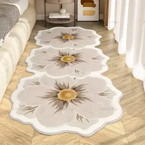Modern Indoor Long Strip Carpet Mat, Elegant French Home Decor Rug, Soft Thick Plush Bedroom Bedside Mat, Suitable for Living Room Closet