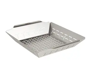 Weber Deluxe Grilling Basket – Stainless Steel Grill Basket for Vegetables, Seafood & Small Foods, Durable BBQ Cooking Accessory for Charcoal and Gas Grills