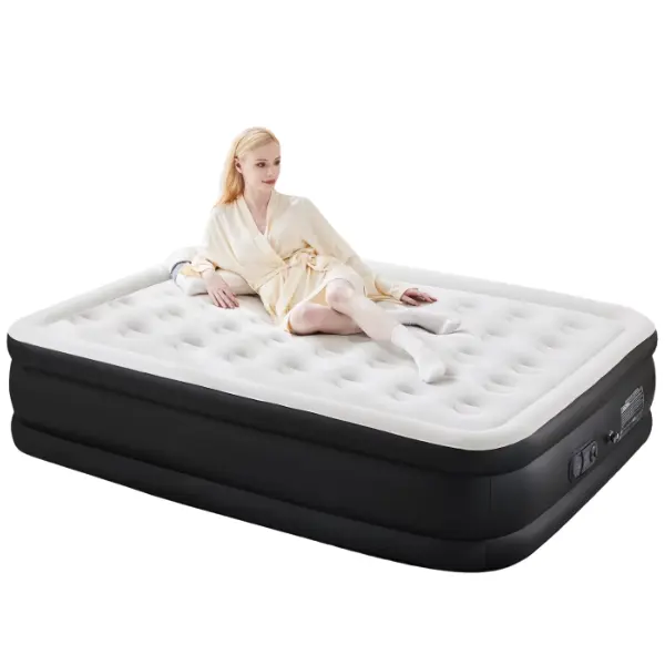 Twin Air Mattress, 18 Inch, Built-In Pump, Inflatable Air Bed for Camping, Indoor Use, Guests and Home, Portable Blow Up Mattress