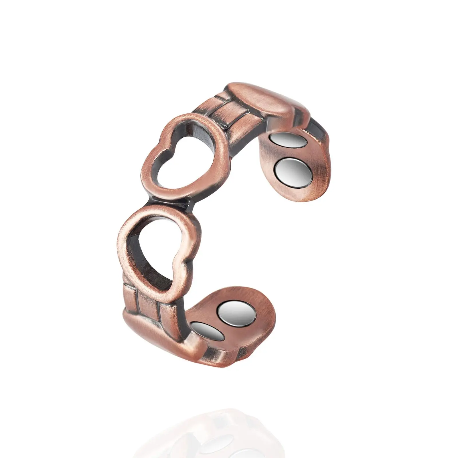Copper Rings  99% Pure Heart Adjustable Magnetic Ring For Women Fahion Gifts