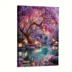 2D Flat One Piece, Framed Canvas Art Print, Painting, Suitable for Living Room Decoration, Bedroom Decoration, Study Room Decoration, Zen Space Modern Wall Decoration, Wooden Wall Art, Modern Home Decoration