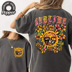 Vintage Sublime Sun Band Aesthetic Boho 80s Comfort Color T-Shirt, Unisex Cotton Crewneck Sweatshirt Hoodie, Aesthetic Womenswear, Perfect Fit, Ultimate Comfort Fabric Loose