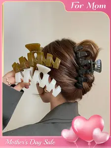 Jelly Color Wave Large Hair Claws for Women, Synthetic Claw Clip, Ponytail Claw Clip, Elegant Plain Design, All Seasons Use, High-End Style Hair Accessories