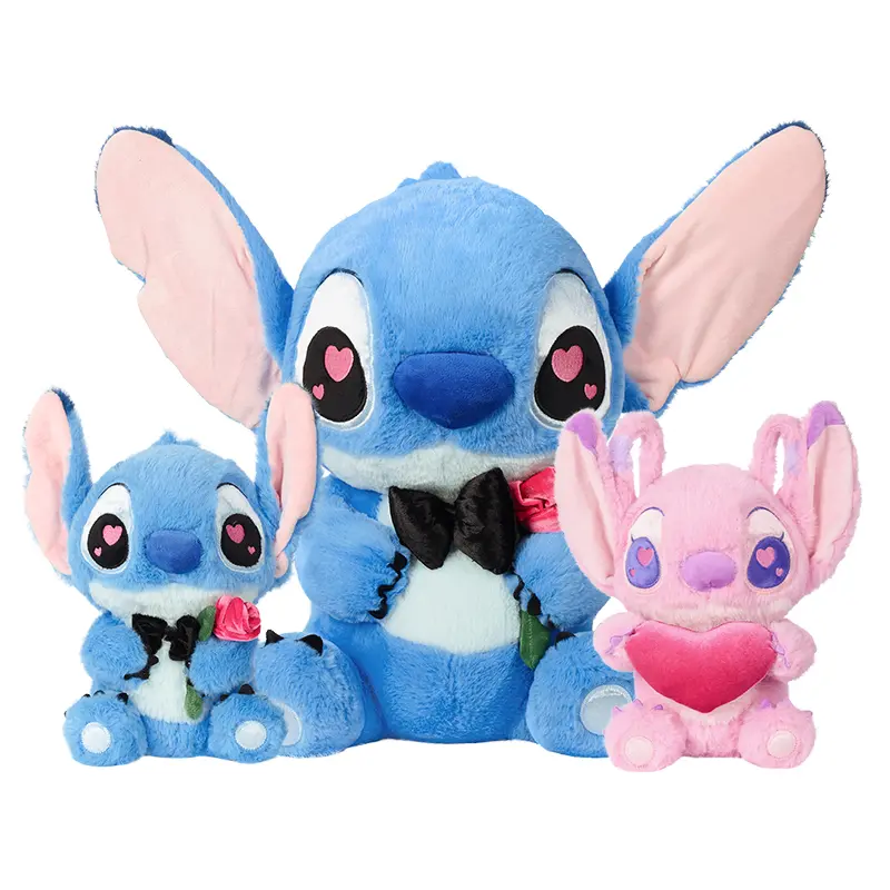 Disney Stitch plush, valentine sitting stitch doll, stuffed stitch gift for her, kids companion plush toy, official Disney plush