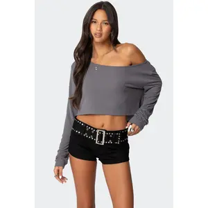 Cropped Off Shoulder Top Cropped Off Shoulder Top