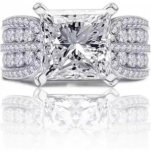 【V39】4CT Cubic Zirconia Ring - Classic, Fashionable, and Elegant Everyday Ring for Women, Perfect for Wedding, Anniversary, or Birthday Gifts