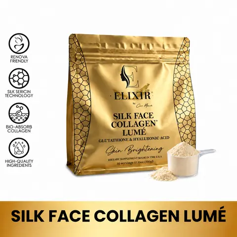 Silk Face Collagen Lumé by Cocó March – Collagen, Glutathione, Hyaluronic Acid – 20g Protein per Serving – 12.35 oz (350g)