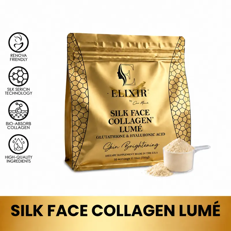 Silk Face Collagen Lumé by Cocó March – Collagen, Glutathione, Hyaluronic Acid – 20g Protein per Serving – 12.35 oz (350g)