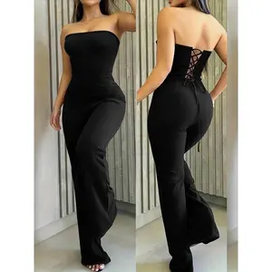 Women's high-end sexy lace up jumpsuit, fashionable slim fit corset, fashionable jumpsuit, perfect for casual and party wearRAIMENTRY