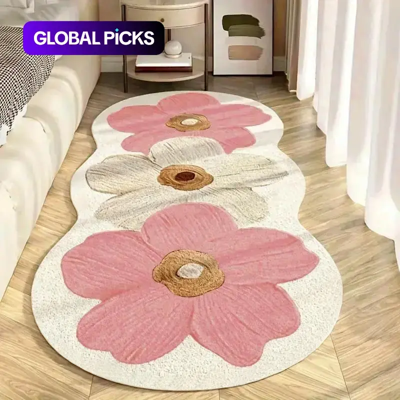 Flower-Pattern Non-Slip Floor Mat, Rectangular Soft Floral Area Rug, Decorative Rug for Home, Living Room, Bedroom and Study Room #GLOBAL PICKS