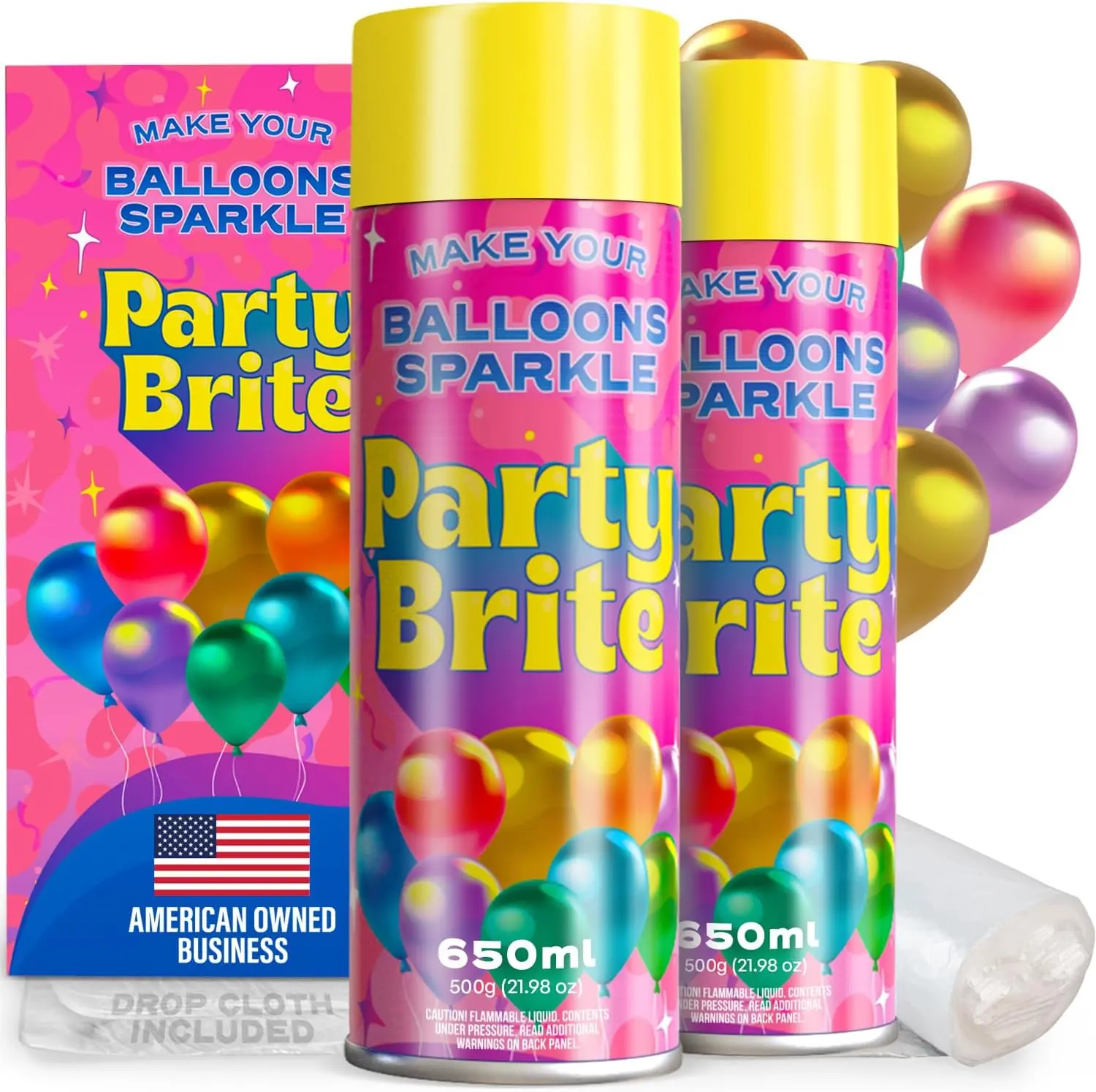 Balloon Brite Aerosol Spray 2-Pack — Latex Balloon Gloss, 16oz