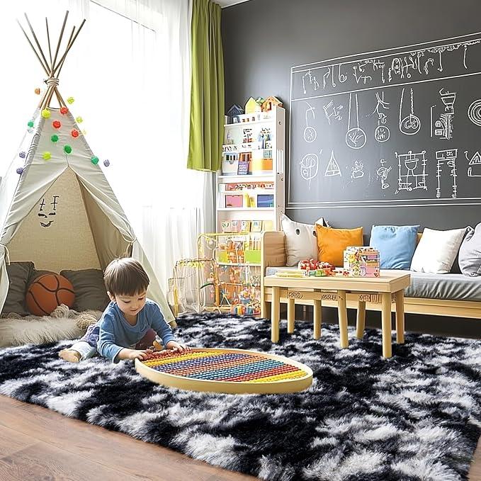 REZUTAN Soft Faux Fur Shag Rug Aesthetic Decor Carpet for Living Room Bedroom Home Decor High-Quality Faux Fur Material