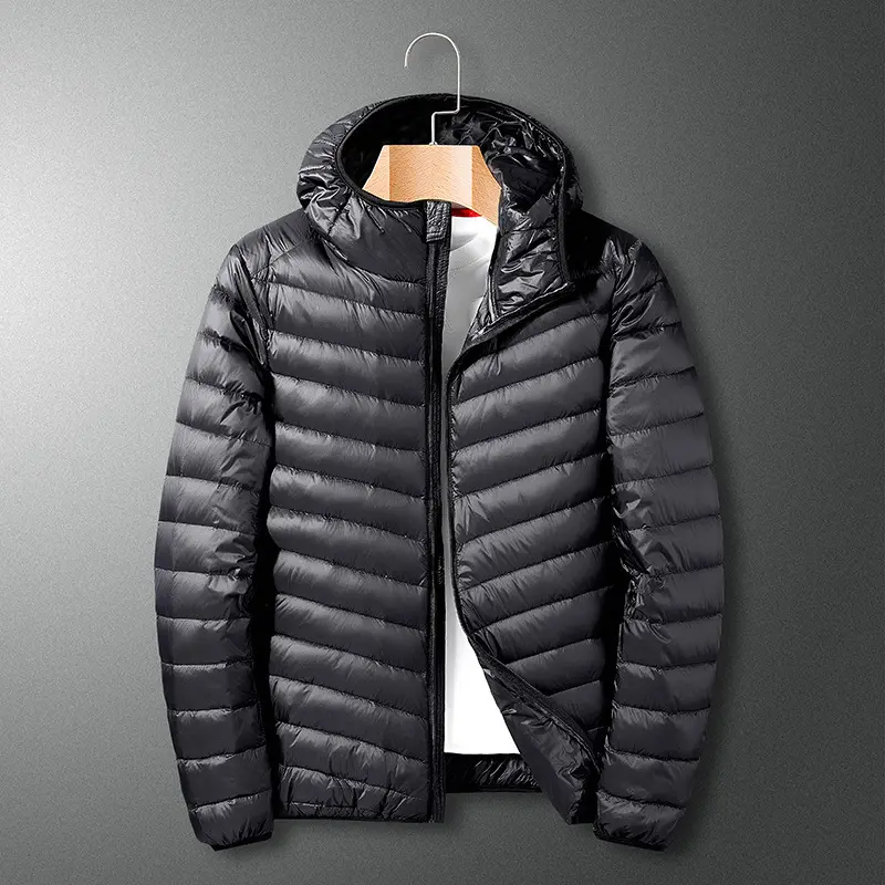 Hooded black cotton jacket