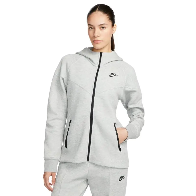 Nike Women's Sportswear Tech Fleece Windrunner Hoodie, Cotton Blend Full-Zip Jacket with Drop Shoulders for Athleisure Street Fit, Activewear Fitness, Female, Lightweight, Sporty Chic, Relaxed