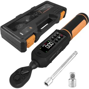 Digital Torque Wrench 1/4 Drive, 1.1-22.1 Ft-lbs/1.5-30Nm Range, Electric Torque Wrench with Dual Direction Ratchet, +-1% Accuracy with Vibration, Buzzer and LED Alert