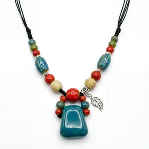 Deep Flow & Rising Fortune Ceramic Necklace – Grounding Calm, Love Attraction & Abundance Manifestation Talisman