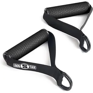 Upgraded Heavy Duty Exercise Handles,  Machine Attachments Resistance Bands With Solid ABS Core Grips, Fitness Strap Stirrup Handle  Attachment