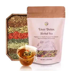 Liver and Kidney Detox Cleanse Herbal Tea - Milk Thistle GojiBerry Dandelion root Honeysuckle, Hand-picked 9 Precious Herbs, Edible corn fiber tea bags,  Beverage Natural