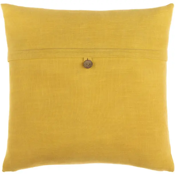 Livabliss PLP009-1818P Penelope Woven Cotton Pillow Single Kit - 18x18 in, Mustard & Dark Brown, Cotton Front, Spot Clean, Rustic Charm, Cozy Bed Setup Bedding Accessory