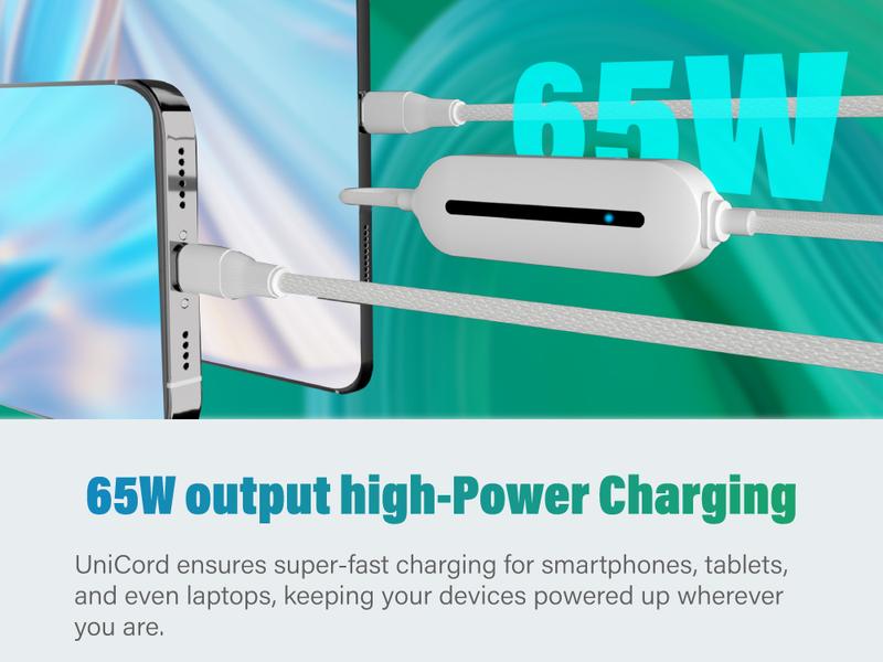 Product Introduction of Data Plan Required | Type-C Cable | GlocalMe UniCord 3-in-1 Data Cable & 65W PD Wall Charger with 4G LTE Hotspot – Register to Get 1GB/Month for 3 Months 8