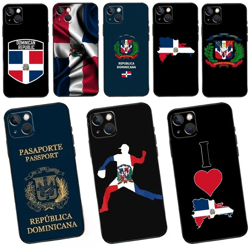 Dominican Republic Flag Phone Cases For iPhone 17 16 15 14 13 12 11 Promax Pro Air Plus Black Funda Silicone Cover