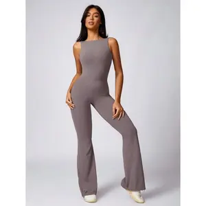 Women's Yoga Jumpsuit Exercise Sleeveless Sports Jumpsuit Quick-Drying High-Stretch Jumpsuit
