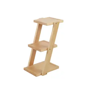 13"H 3-Tier Foldable Shelf: Brown