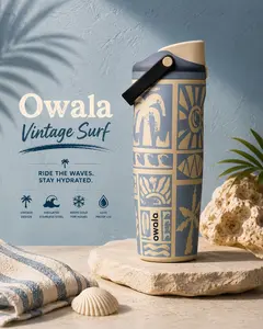 Owala Vintage Surf 30oz FreeSip Sway Travel Tumbler – Leak Proof Stainless Steel Water Bottle, Insulated Cup